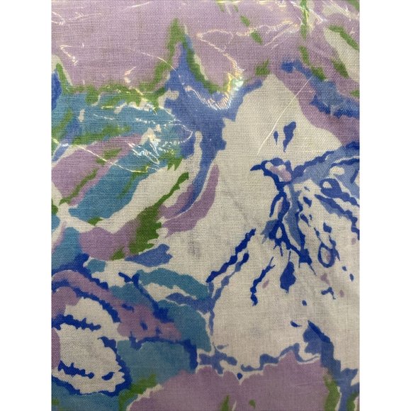 Sears Elasto-Fit Twin Fitted Sheet 39” X 75” Flower Power Mod MCM Blue Purple - Picture 3 of 14